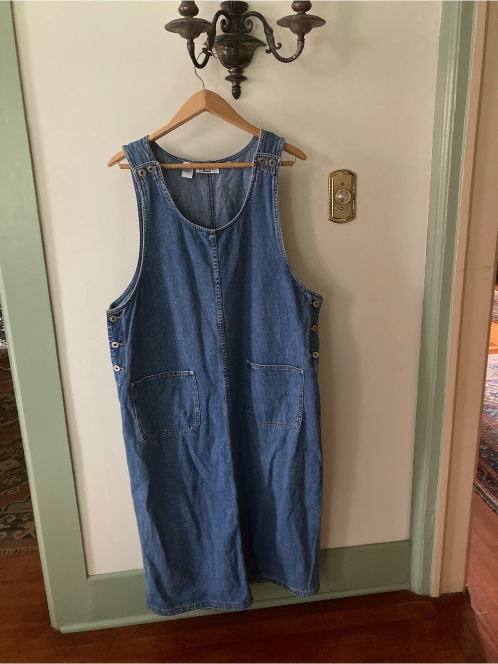 Vintage 90s JLNY Denim Maxi Jumper Dress - Plus Size 1X Jean dress fall